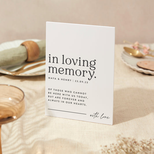 In Loving Memory Sign Wedding Sign A5 Sturdy Foamex Sign Modern Serif