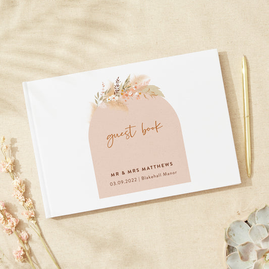 Modern Boho Linen Guest Book