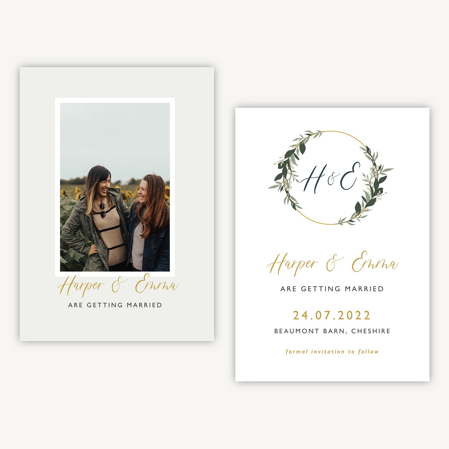 Foliage Hoop Photo Wedding Save the Date