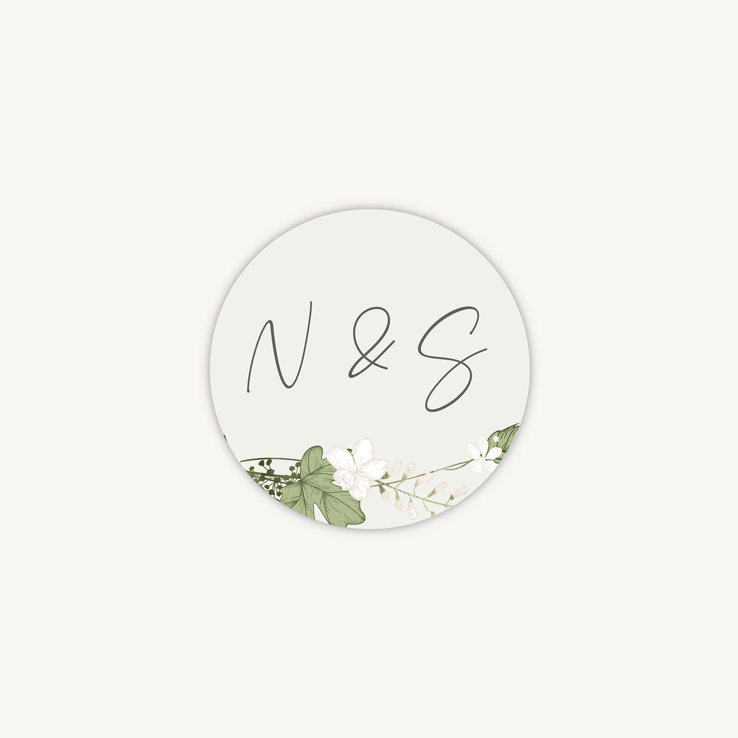 White Floral Envelope Wedding Sticker