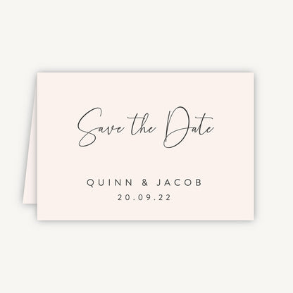 Romantic Script Folded Wedding Save the Date