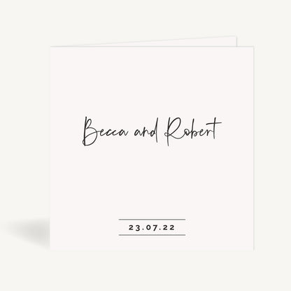 Modern Script Folded Wedding Invitation