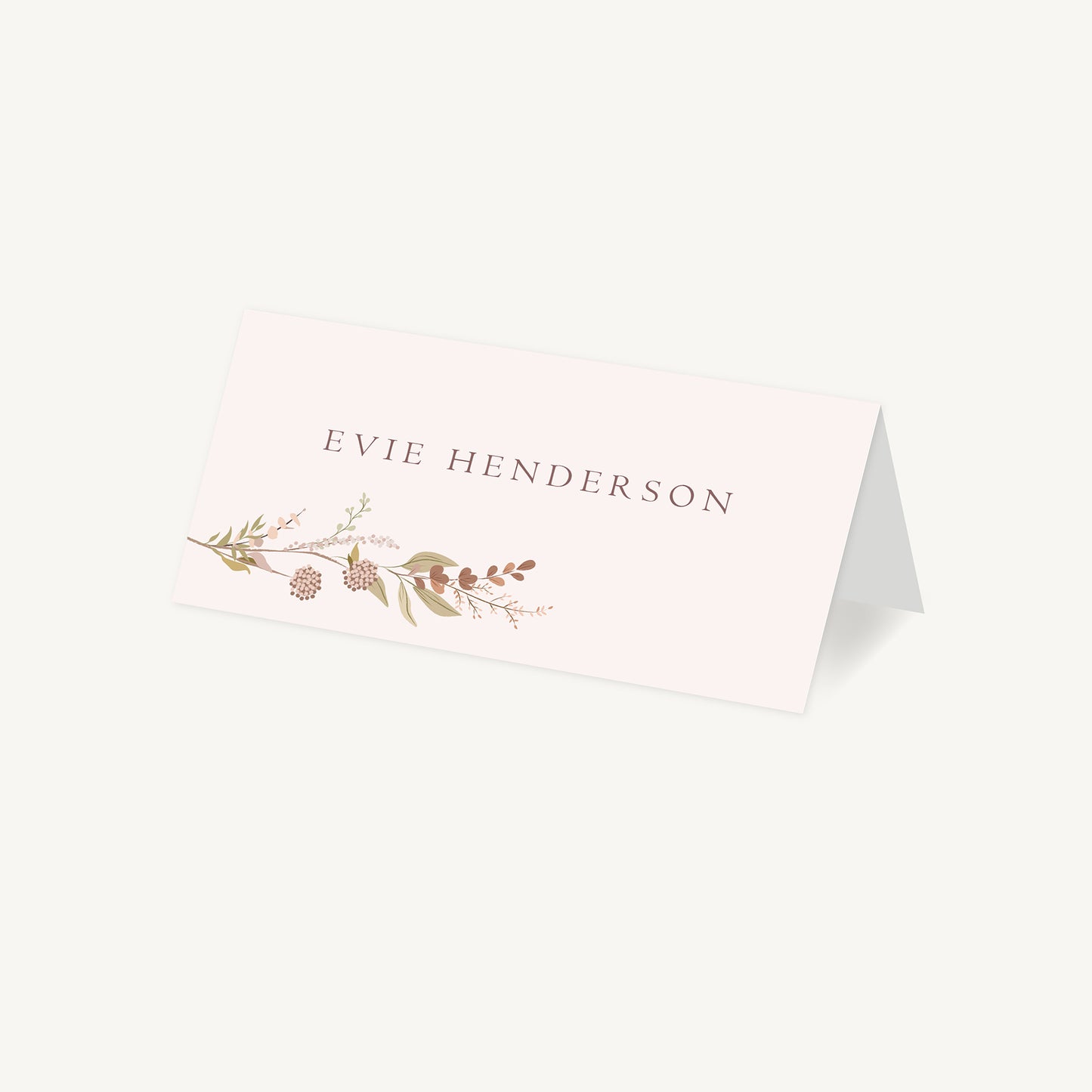 Dried Flower Hoop Wedding Place Card