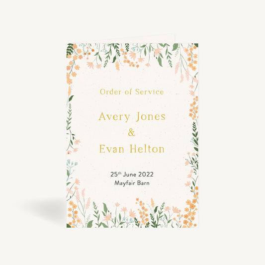 Summer Meadow Wedding Order of Service