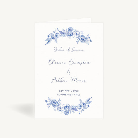 Farmhouse Blue Wedding Order of Service