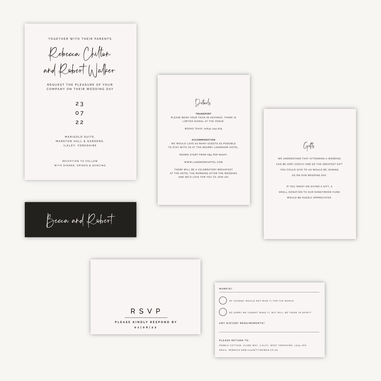 Modern Script Wedding Invitation