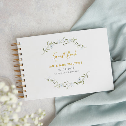 Spring Flowers Personalised Wedding Guest Book