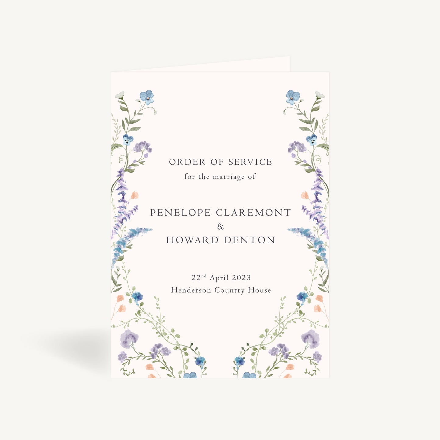 Regency Floral Wedding Order of Service